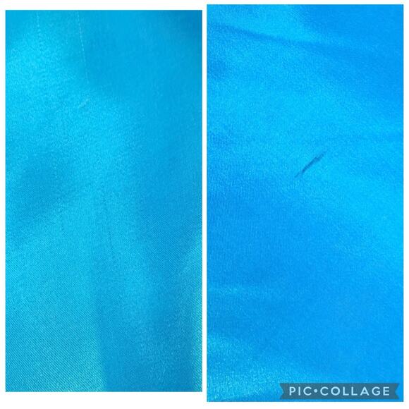 Vintage Morgan And Co Blue Satin Maxi Formal Dress 9/10 Open Back Prom Y2K 90s - Picture 11 of 16